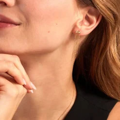 Best Histoire d'Or Boucles D'oreilles Pendantes Brin D'or Or Jaune