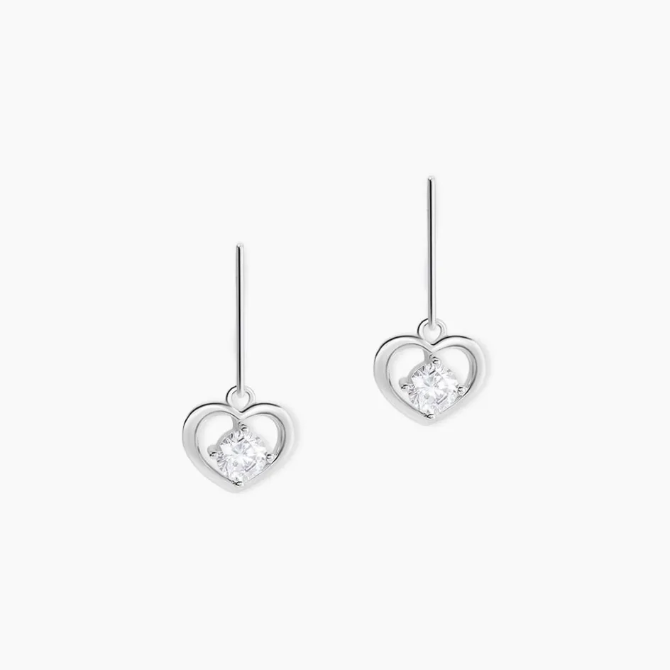 Online Histoire d'Or Boucles D'oreilles Pendantes Nalan Argent Blanc Oxyde De Zirconium