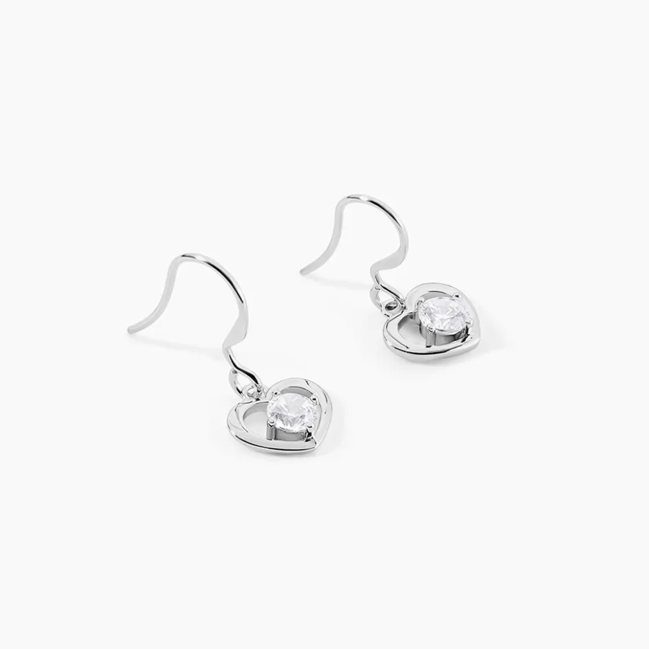 Online Histoire d'Or Boucles D'oreilles Pendantes Nalan Argent Blanc Oxyde De Zirconium