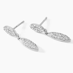 Sale Histoire d'Or Boucles D'oreilles Pendantes Tiwa Argent Blanc Oxyde De Zirconium