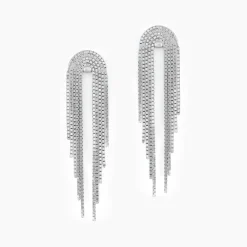 New Histoire d'Or Boucles D'oreilles Pendantes Jakarta Argent Blanc
