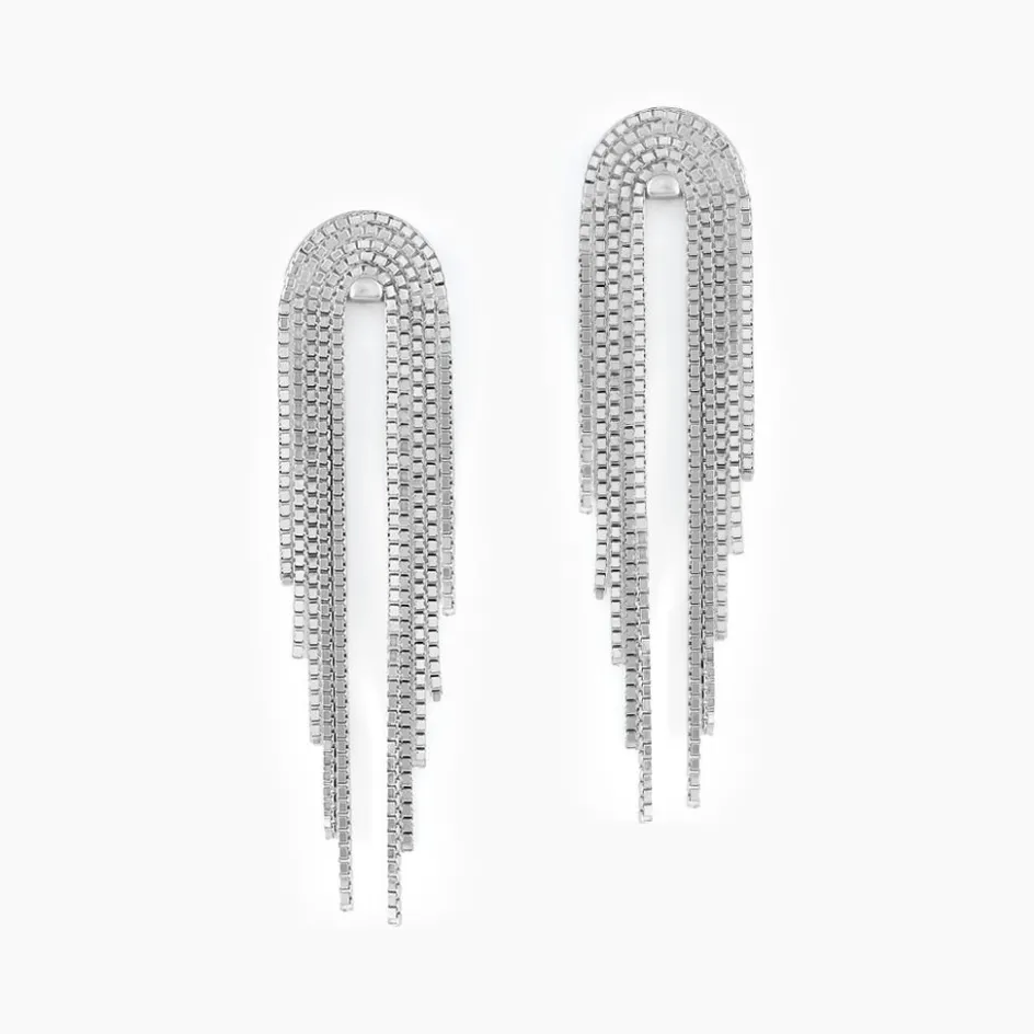 New Histoire d'Or Boucles D'oreilles Pendantes Jakarta Argent Blanc