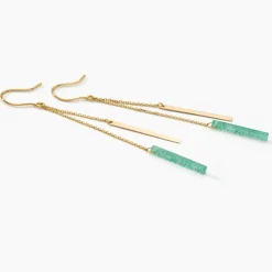 Histoire d'Or Boucles D'oreilles Pendantes Halcyone Or Jaune Aventurine* Boucles D'Oreilles|Boucles D'Oreilles Pendantes