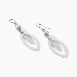Outlet Histoire d'Or Boucles D'oreilles Pendantes Lucinda Argent Blanc