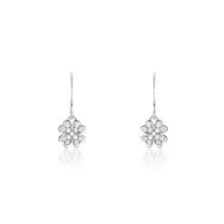 Hot Histoire d'Or Boucles D'oreilles Pendantes Fortunata Argent Blanc Oxyde De Zirconium