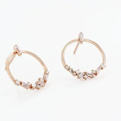 Hot Histoire d'Or Boucles D'oreilles Pendantes Celene Argent Rose Oxyde De Zirconium