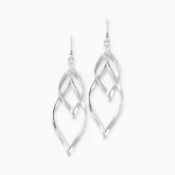 Hot Histoire d'Or Boucles D'oreilles Pendantes Lisi Argent Blanc
