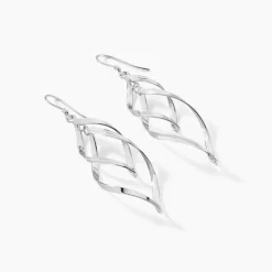 Hot Histoire d'Or Boucles D'oreilles Pendantes Lisi Argent Blanc