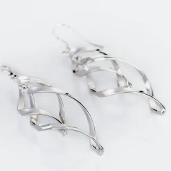 Hot Histoire d'Or Boucles D'oreilles Pendantes Lisi Argent Blanc