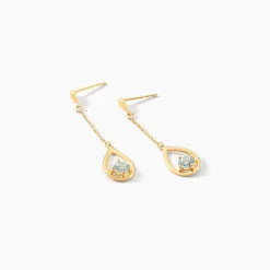 Best Histoire d'Or Boucles D'oreilles Pendantes Or Jaune Ossian Topaze