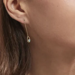 Best Histoire d'Or Boucles D'oreilles Pendantes Or Jaune Ossian Topaze