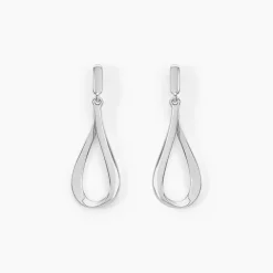 Best Histoire d'Or Boucles D'oreilles Pendantes Sila Argent Blanc