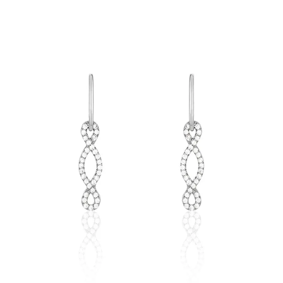 Sale Histoire d'Or Boucles D'oreilles Pendantes Carla Argent Blanc Oxyde De Zirconium