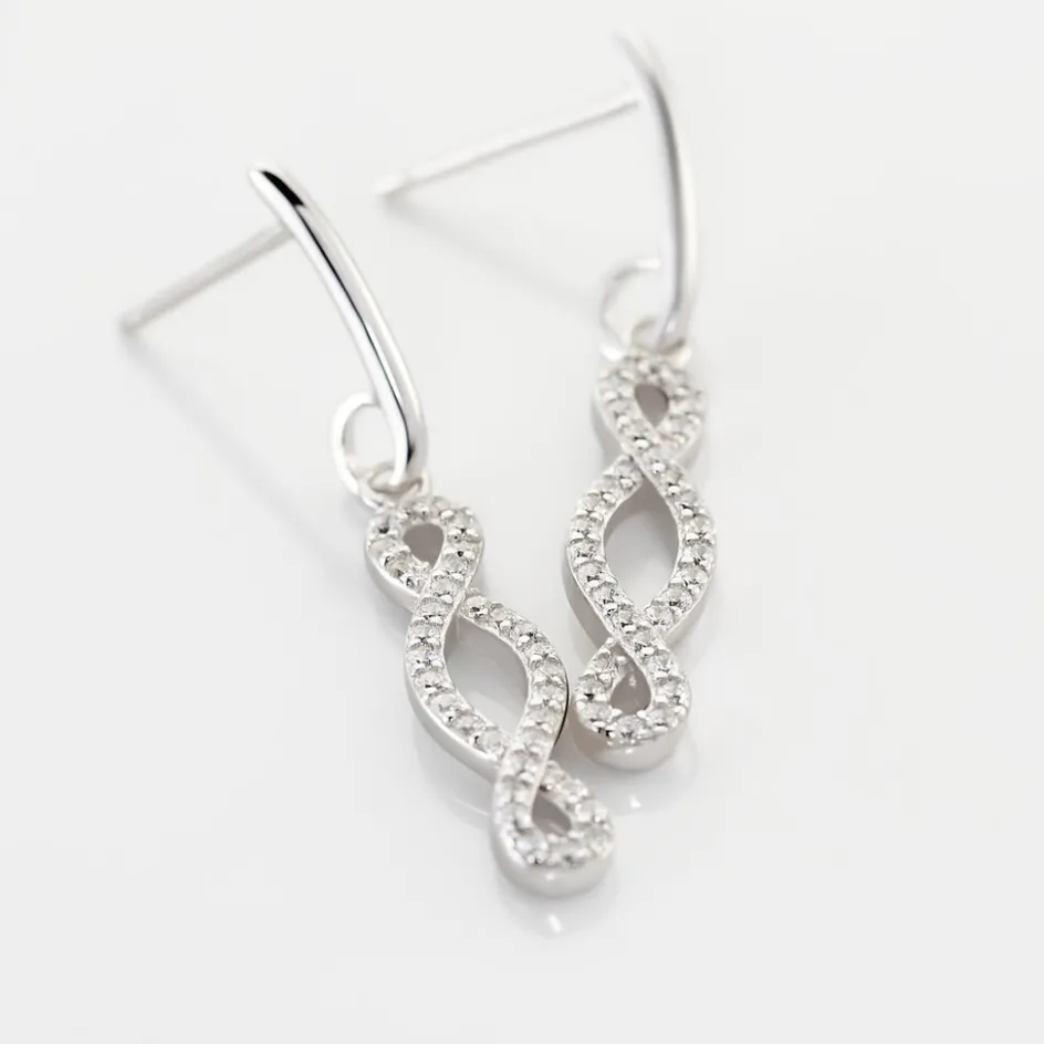 Sale Histoire d'Or Boucles D'oreilles Pendantes Carla Argent Blanc Oxyde De Zirconium