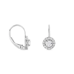 Sale Histoire d'Or Boucles D'oreilles Pendantes Mentoura Or Blanc Diamant Synthétique