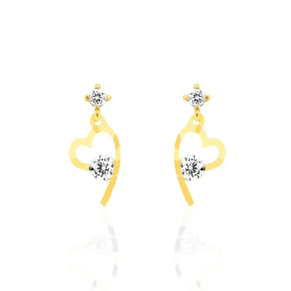 Discount Histoire d'Or Boucles D'oreilles Pendantes Romance De Zirconium or jaune oxyde
