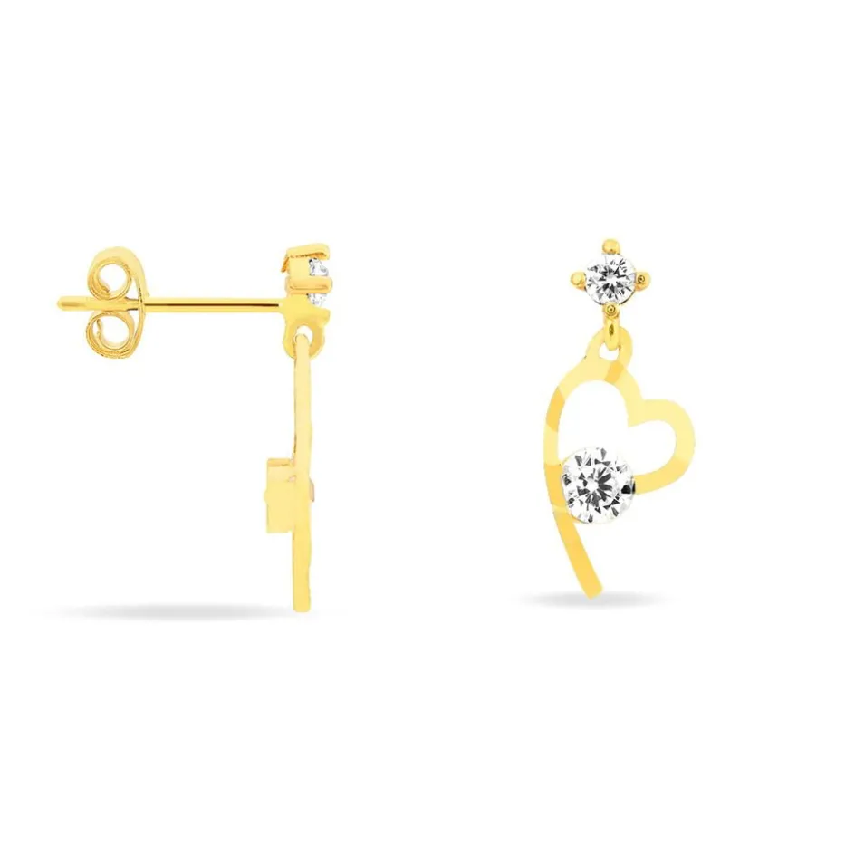 Discount Histoire d'Or Boucles D'oreilles Pendantes Romance De Zirconium or jaune oxyde