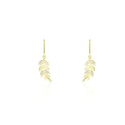 Sale Histoire d'Or Boucles D'oreilles Pendantes Or Jaune Nahia Oxydes De Zirconium