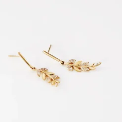 Sale Histoire d'Or Boucles D'oreilles Pendantes Or Jaune Nahia Oxydes De Zirconium