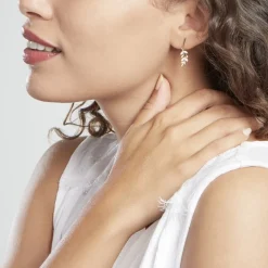 Sale Histoire d'Or Boucles D'oreilles Pendantes Or Jaune Nahia Oxydes De Zirconium