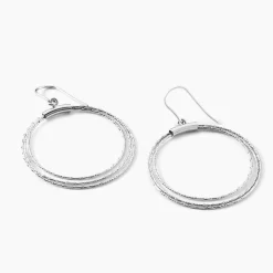 Best Histoire d'Or Boucles D'oreilles Pendantes Nadiona Argent Blanc