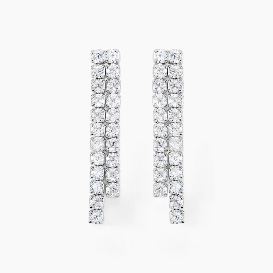 Online Histoire d'Or Boucles D'oreilles Pendantes Louann Argent Blanc Oxyde De Zirconium