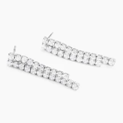 Online Histoire d'Or Boucles D'oreilles Pendantes Louann Argent Blanc Oxyde De Zirconium