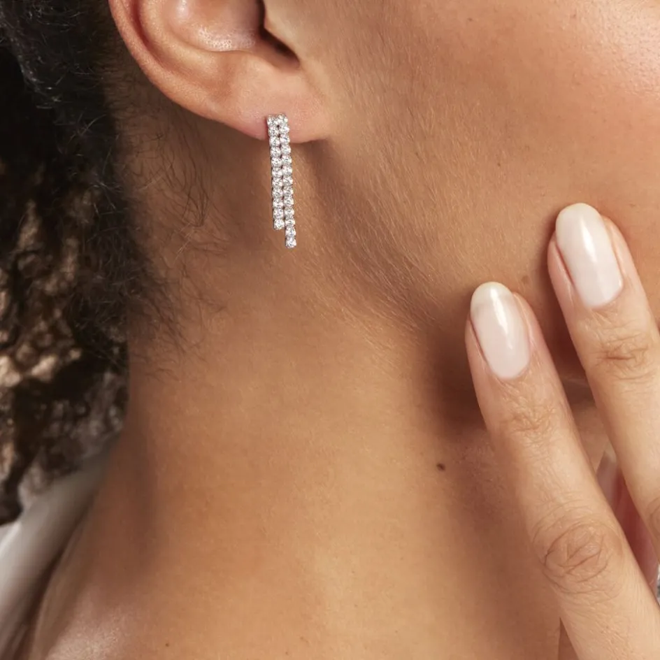 Online Histoire d'Or Boucles D'oreilles Pendantes Louann Argent Blanc Oxyde De Zirconium