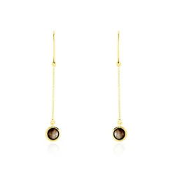 Outlet Histoire d'Or Boucles D'oreilles Pendantes Arenale Or Jaune Quartz or jaune quartz marron
