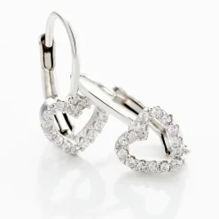 New Histoire d'Or Boucles D'oreilles Pendantes Elisene Argent Blanc Oxyde De Zirconium