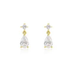 Best Histoire d'Or Boucles D'oreilles Pendantes Faas Or Jaune Oxyde De Zirconium