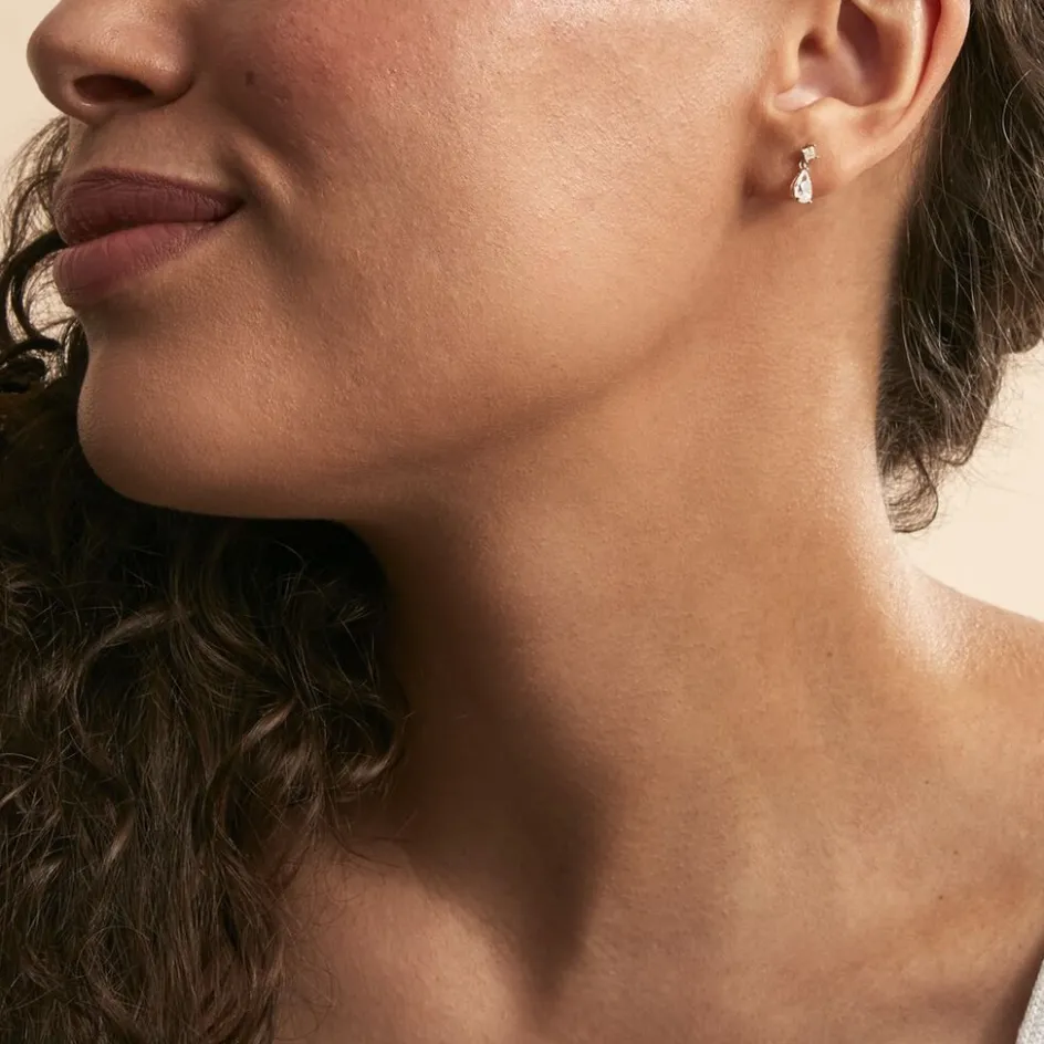 Best Histoire d'Or Boucles D'oreilles Pendantes Faas Or Jaune Oxyde De Zirconium