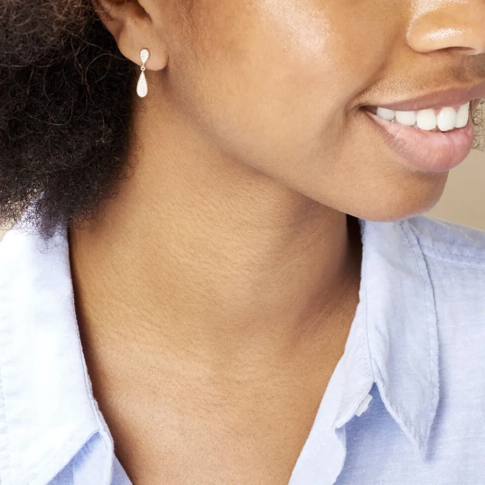 Clearance Histoire d'Or Boucles D'oreilles Pendantes Reiko Or Jaune Oxyde De Zirconium