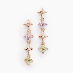 Outlet Histoire d'Or Boucles D'oreilles Pendantes Nimbe Argent Rose Oxyde De Zirconium argent rose oxyde rose