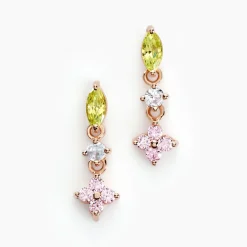 Histoire d'Or Boucles D'oreilles Pendantes Nimbe Argent Rose Oxyde De Zirconium* Boucles D'Oreilles|Boucles D'Oreilles Fantaisie