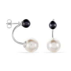 Outlet Histoire d'Or Boucles D'oreilles Pendantes Alyson Argent Blanc Céramique