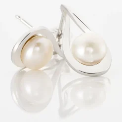 Online Histoire d'Or Boucles D'oreilles Pendantes Loren Argent Blanc Perle De Culture