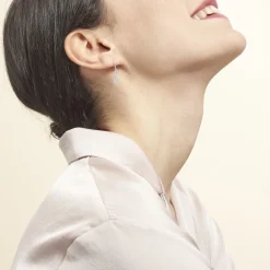 Hot Histoire d'Or Boucles D'oreilles Pendantes Argent Blanc Henriet Oxyde De Zirconium