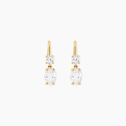 Sale Histoire d'Or Boucles D'oreilles Pendantes Gulbeyaz Or Jaune Oxyde De Zirconium