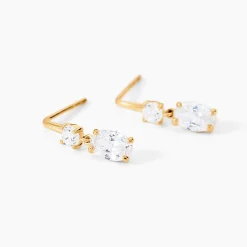 Sale Histoire d'Or Boucles D'oreilles Pendantes Gulbeyaz Or Jaune Oxyde De Zirconium