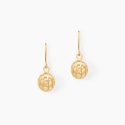 New Histoire d'Or Boucles D'oreilles Pendantes Fidelia Boules Or Jaune