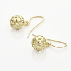New Histoire d'Or Boucles D'oreilles Pendantes Fidelia Boules Or Jaune