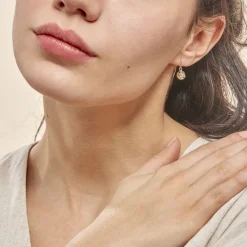 New Histoire d'Or Boucles D'oreilles Pendantes Fidelia Boules Or Jaune