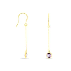 Clearance Histoire d'Or Boucles D'oreilles Pendantes Arenale Or Jaune Amethyste or jaune amethyste violette