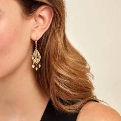 Hot Histoire d'Or Boucles D'oreilles Pendantes Makari Or Jaune