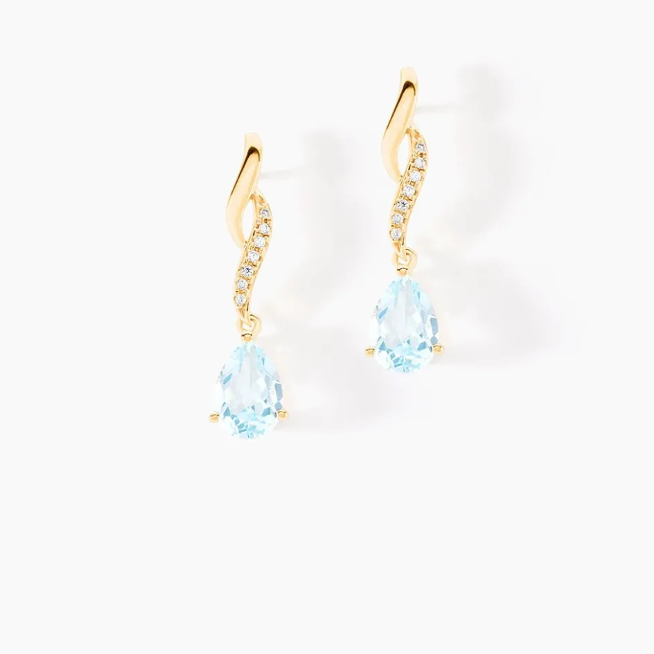 Histoire d'Or Boucles D'oreilles Pendantes Or Jaune Assaf Topaze* Boucles D'Oreilles|Boucles D'Oreilles Pendantes