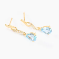 Histoire d'Or Boucles D'oreilles Pendantes Or Jaune Assaf Topaze* Boucles D'Oreilles|Boucles D'Oreilles Pendantes