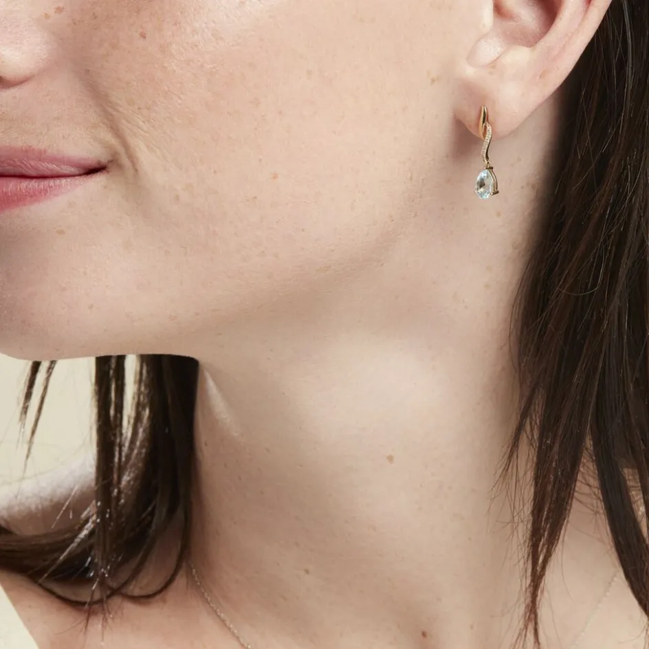 Histoire d'Or Boucles D'oreilles Pendantes Or Jaune Assaf Topaze* Boucles D'Oreilles|Boucles D'Oreilles Pendantes