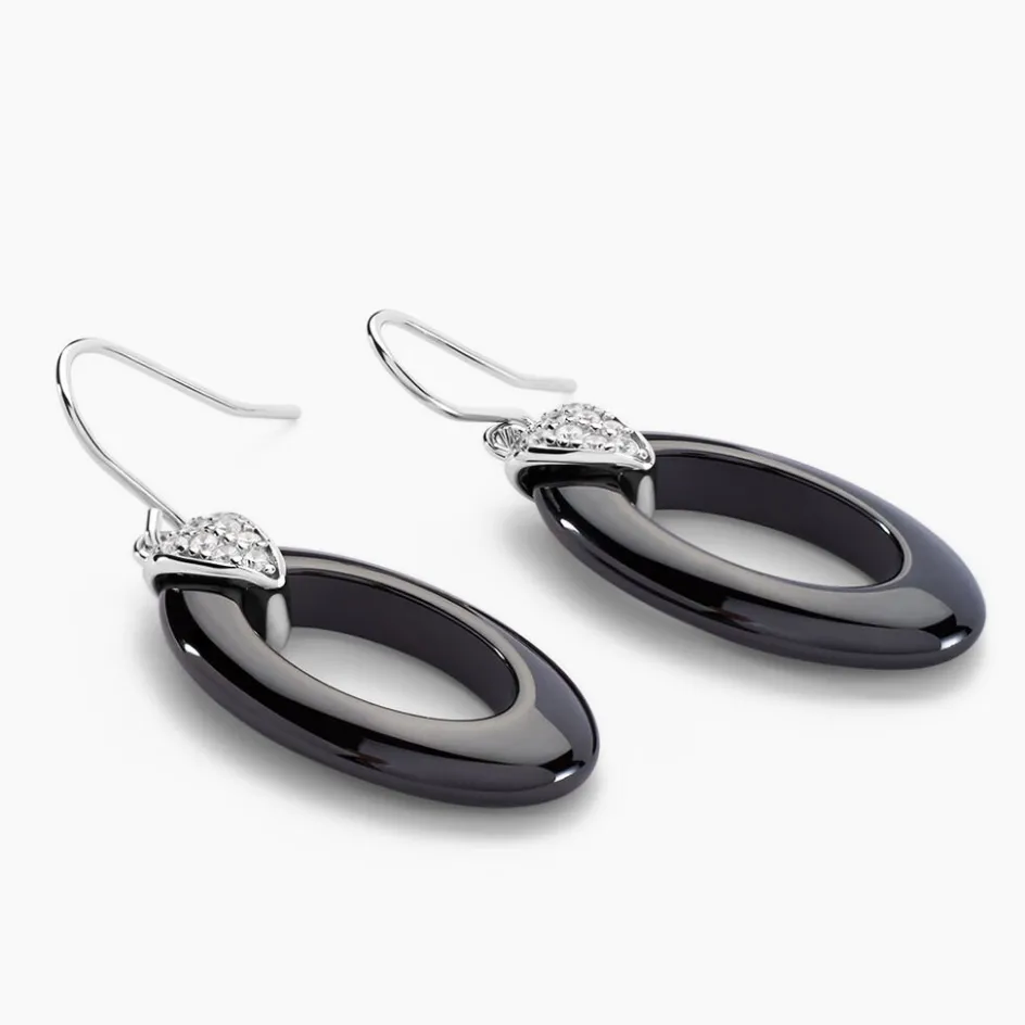 Online Histoire d'Or Boucles D'oreilles Pendantes Peer Argent Blanc Oxyde De Zirconium