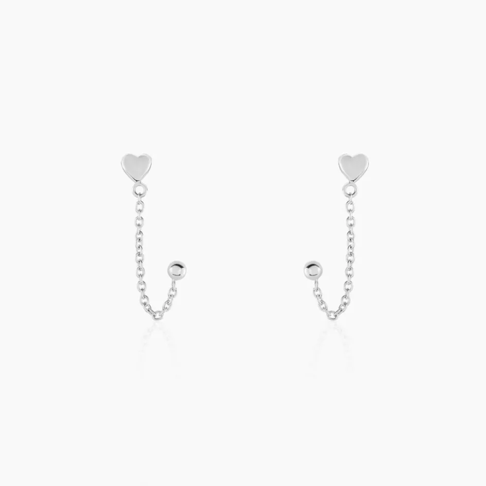 Best Histoire d'Or Boucles D'oreilles Pendantes Honor Argent Blanc